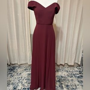 Elegant Burgundy Evening Gown